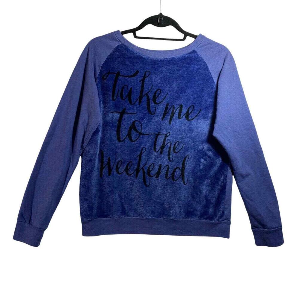 Cold Crush Juniors Size Large Plush Front Pullover Take Me To The Weekend Purple